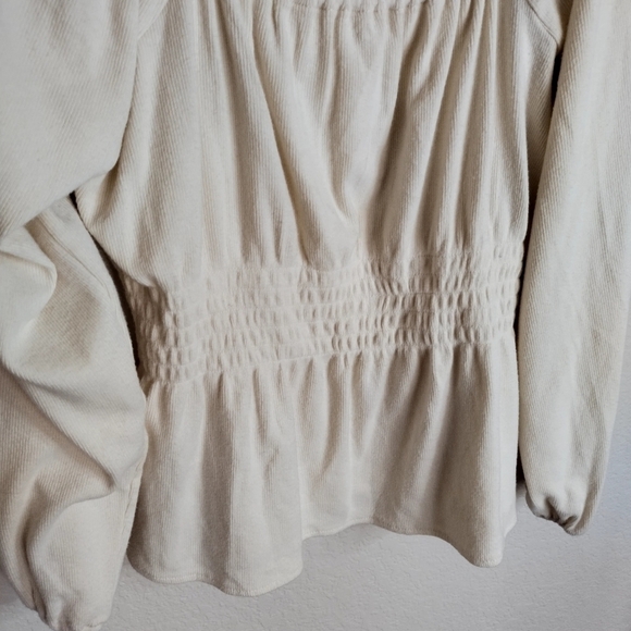 NWT Madewell Plush Smocked Square-Neck Top sz L - Picture 6 of 8